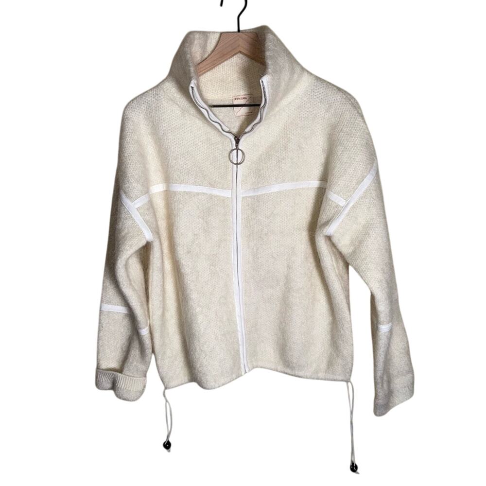 KERISMA mohair blend super soft quiet luxury classic zip up jacket S